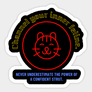 Channel Your Inner Feline (Motivational and Inspirational Quote) Sticker